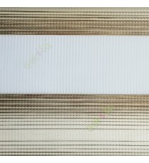 Brown cream color horizontal stripes textured finished background with transparent net fabric zebra blind